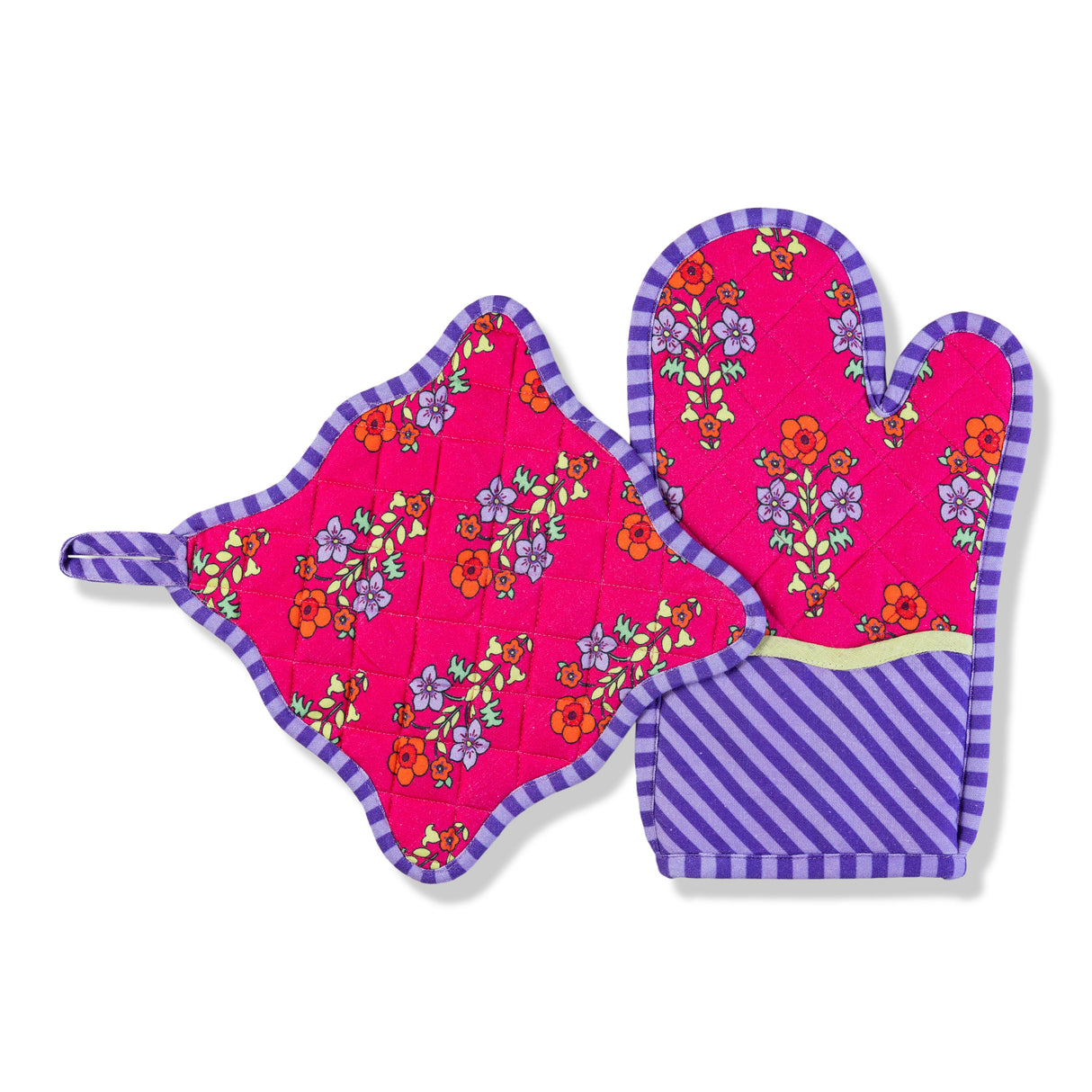 Fuchsia Pot Holder & Oven Mitt from Furbish Studio