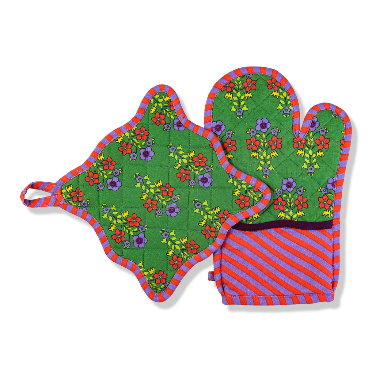 Green Pot Holder & Oven Mitt from Furbish Studio