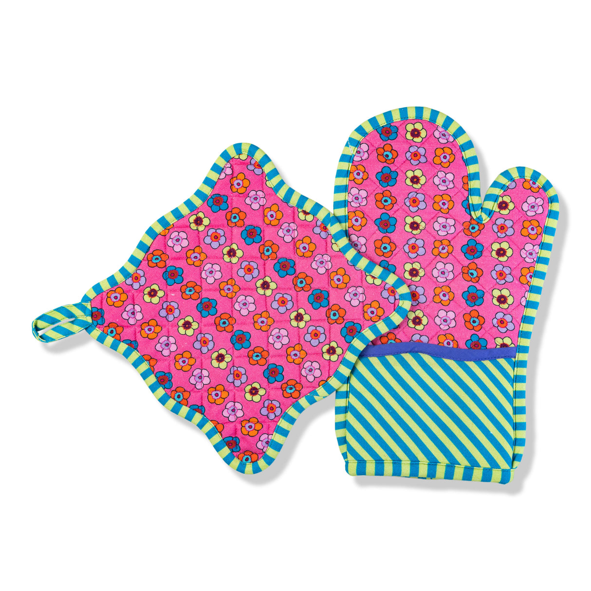 Pink Pot Holder & Oven Mitt from Furbish Studio
