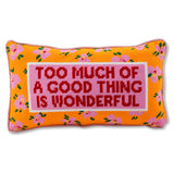 Too Much Needlepoint Pillow from Furbish Studio