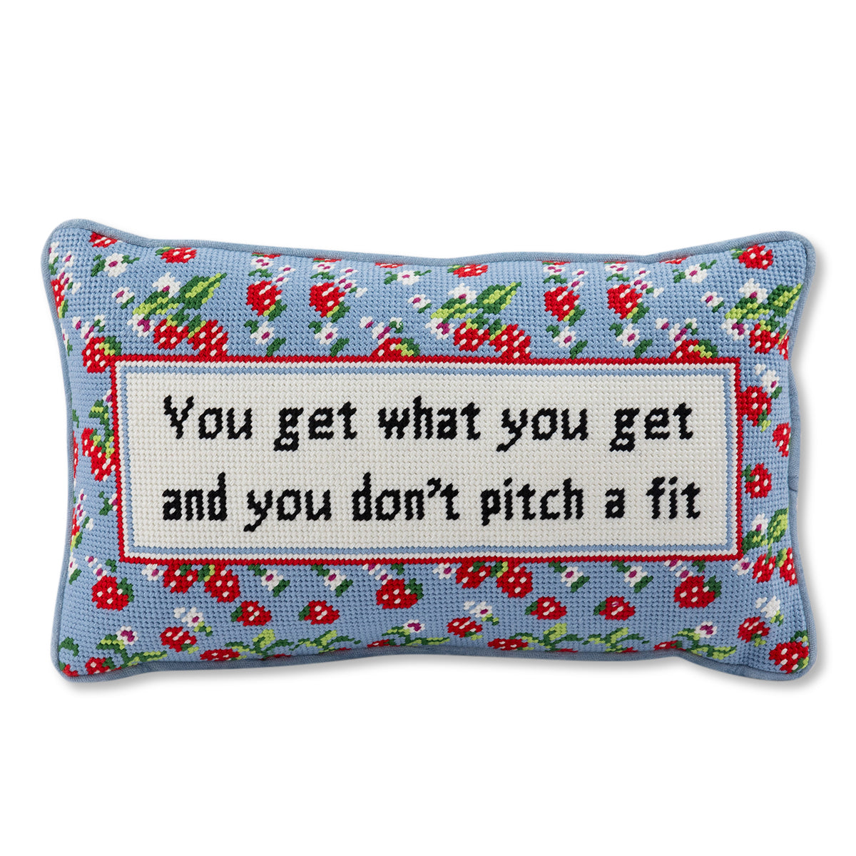 Get What You Get Needlepoint Pillow from Furbish Studio