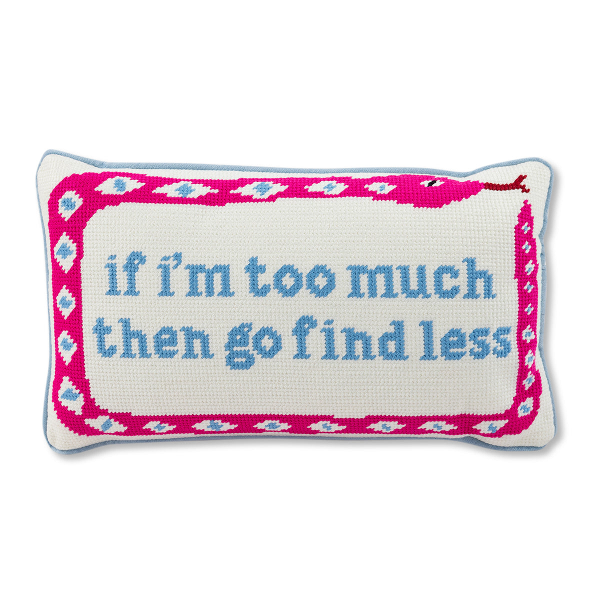Go Find Less Needlepoint Pillow from Furbish Studio