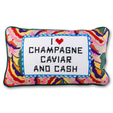 Caviar and Cash Needlepoint Pillow from Furbish Studio