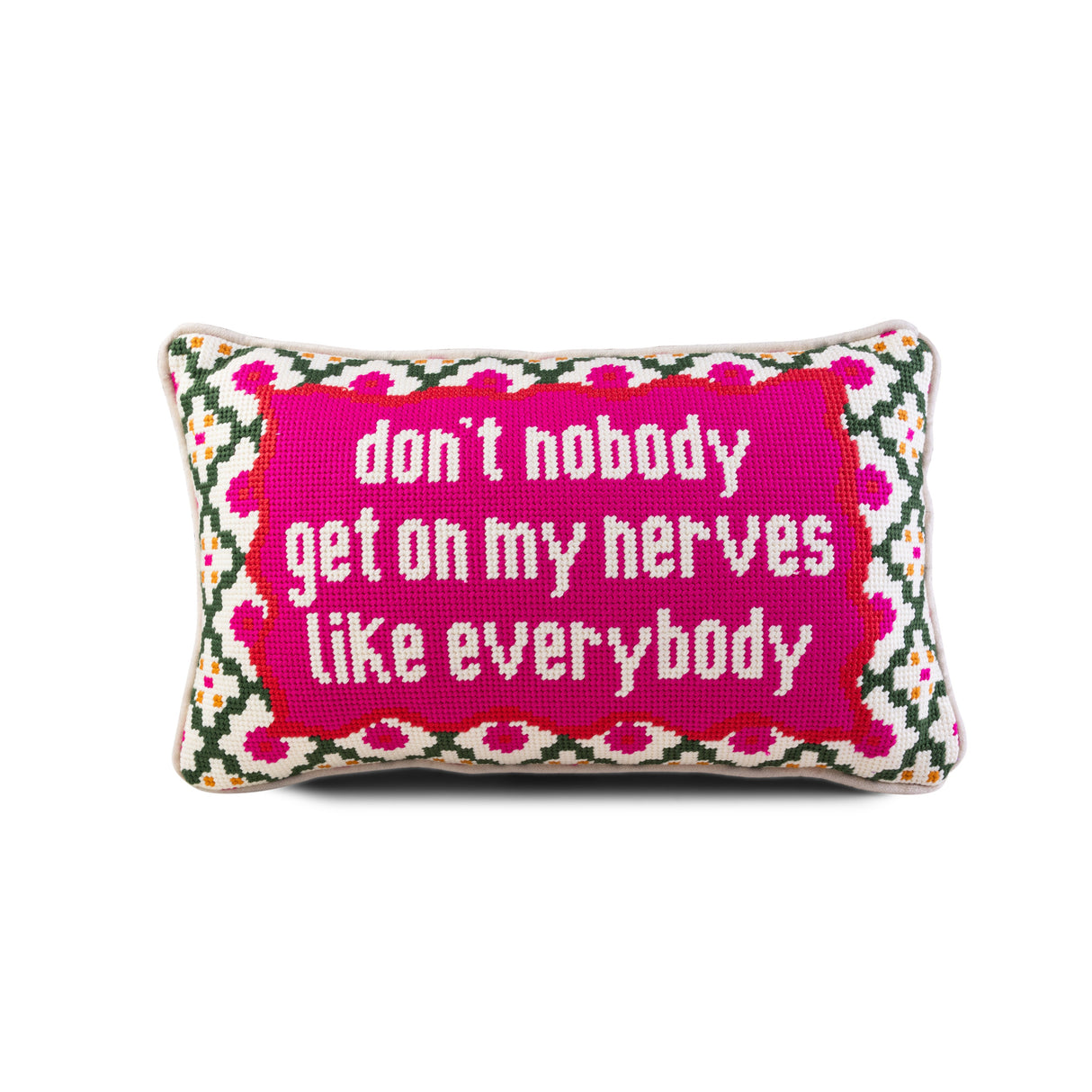 Get On My Nerves Needlepoint Pillow from Furbish Studio