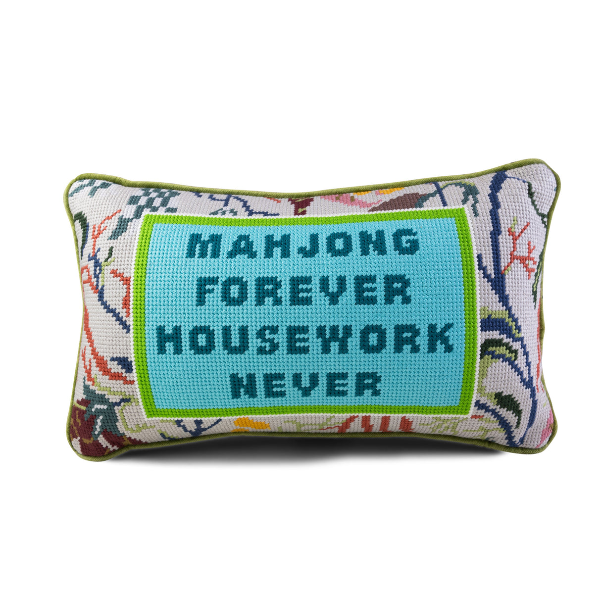 Mahjong Needlepoint Pillow from Furbish Studio