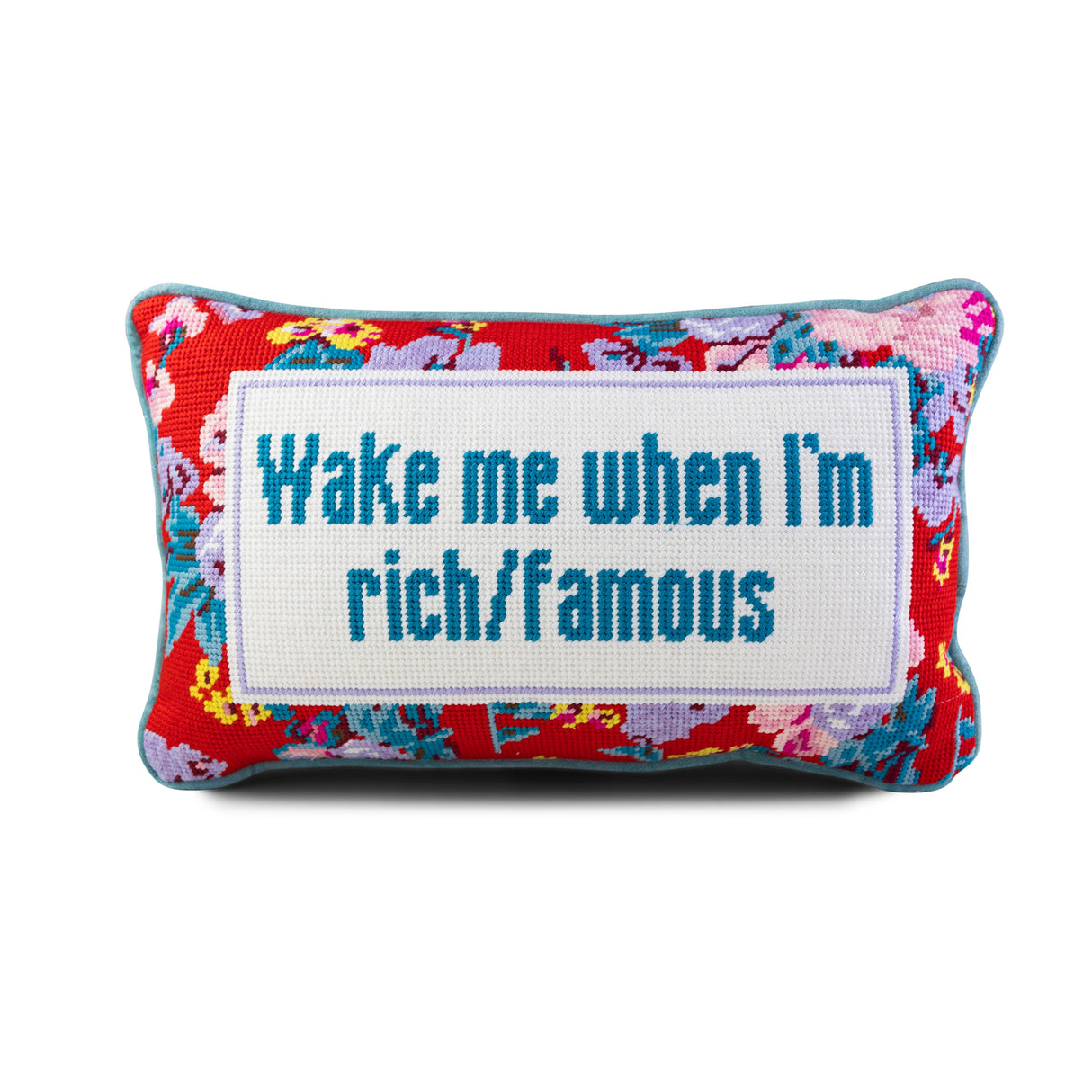 Rich And Famous Needlepoint Pillow from Furbish Studio