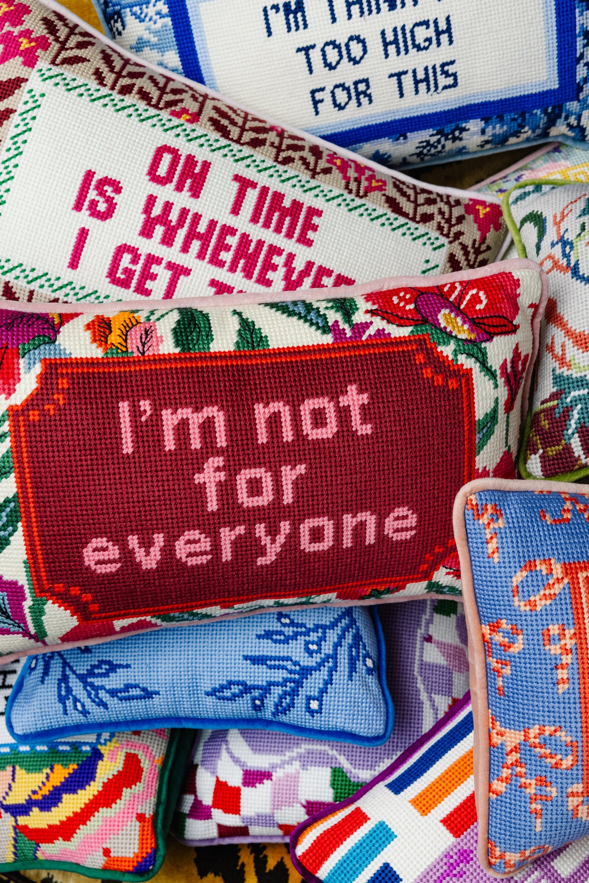 Not For Everyone Needlepoint Pillow from Furbish Studio