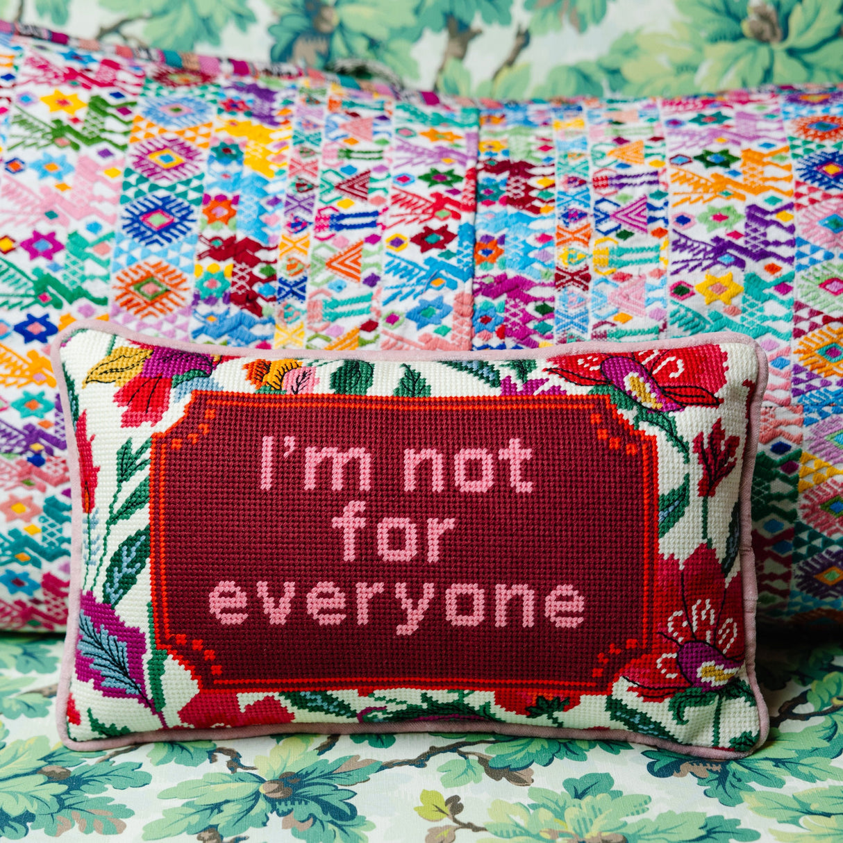 Not For Everyone Needlepoint Pillow from Furbish Studio