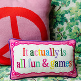 Fun And Games Needlepoint Pillow from Furbish Studio