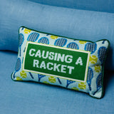 Causing A Racket Needlepoint Pillow from Furbish Studio