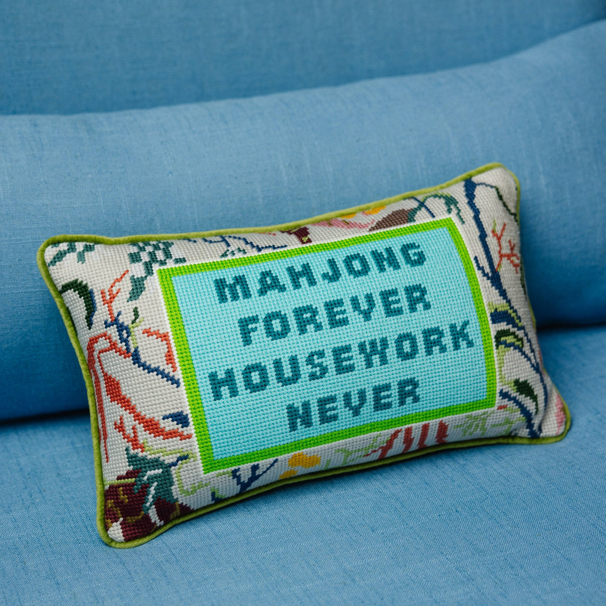 Mahjong Needlepoint Pillow from Furbish Studio