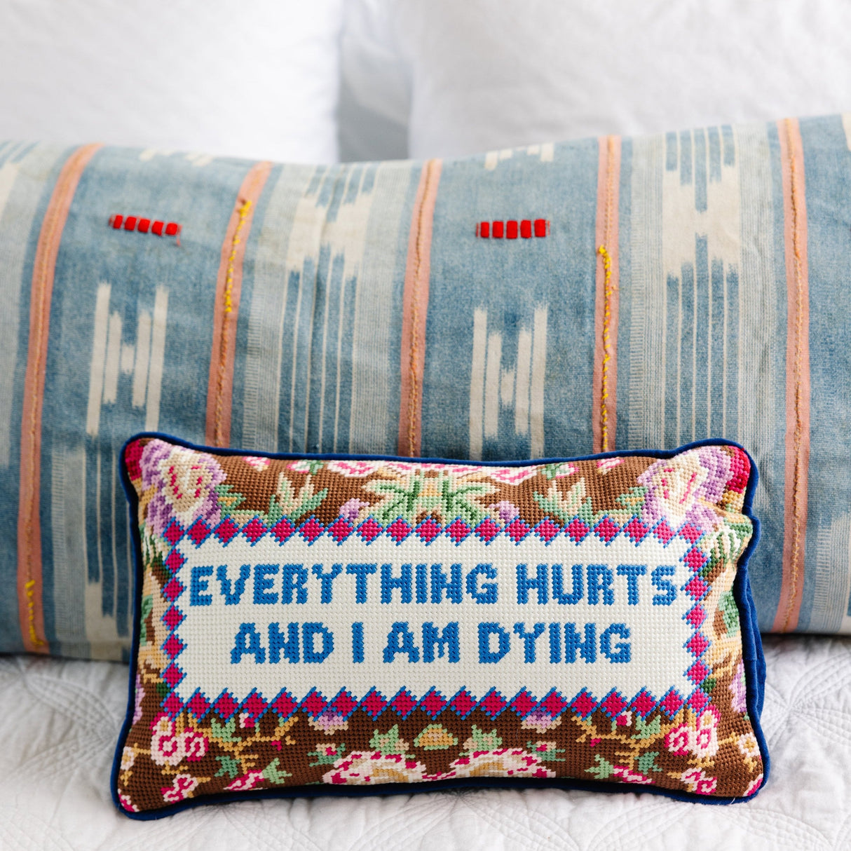 Everything Hurts Needlepoint Pillow from Furbish Studio