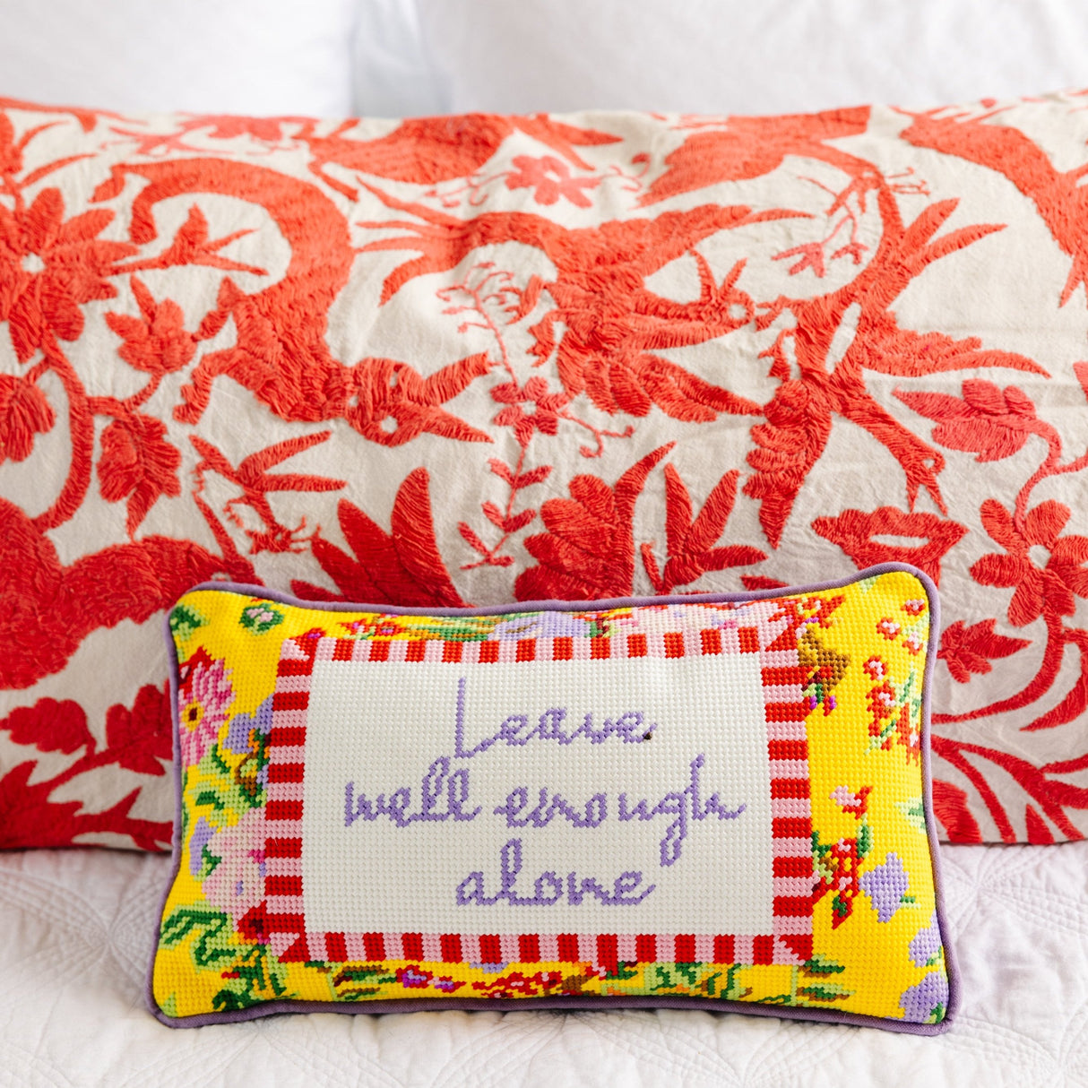 Well Enough Needlepoint Pillow from Furbish Studio