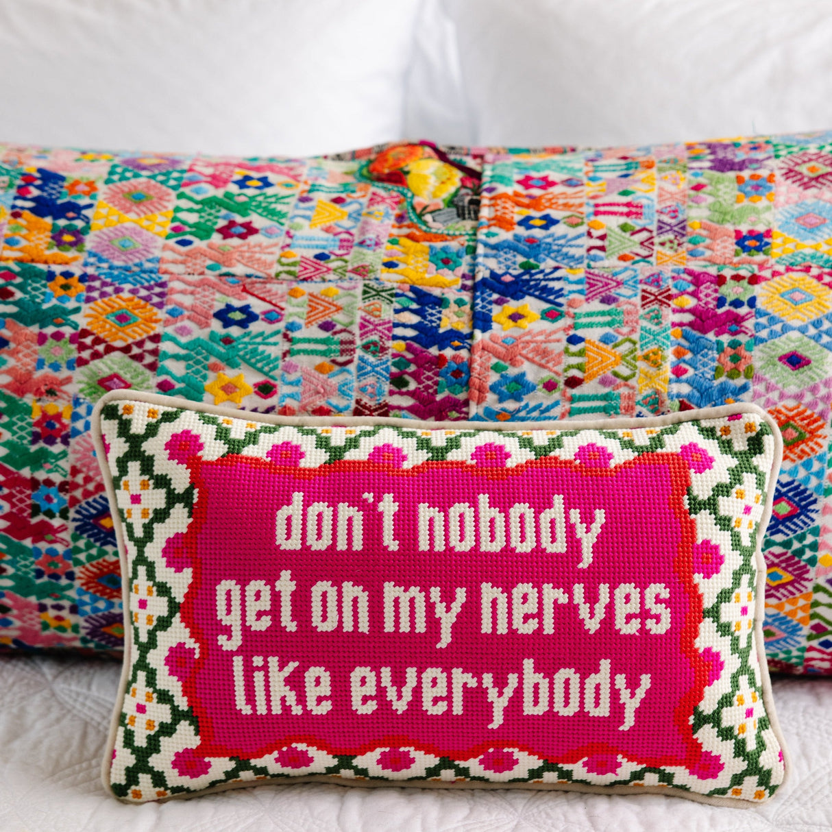 Get On My Nerves Needlepoint Pillow from Furbish Studio