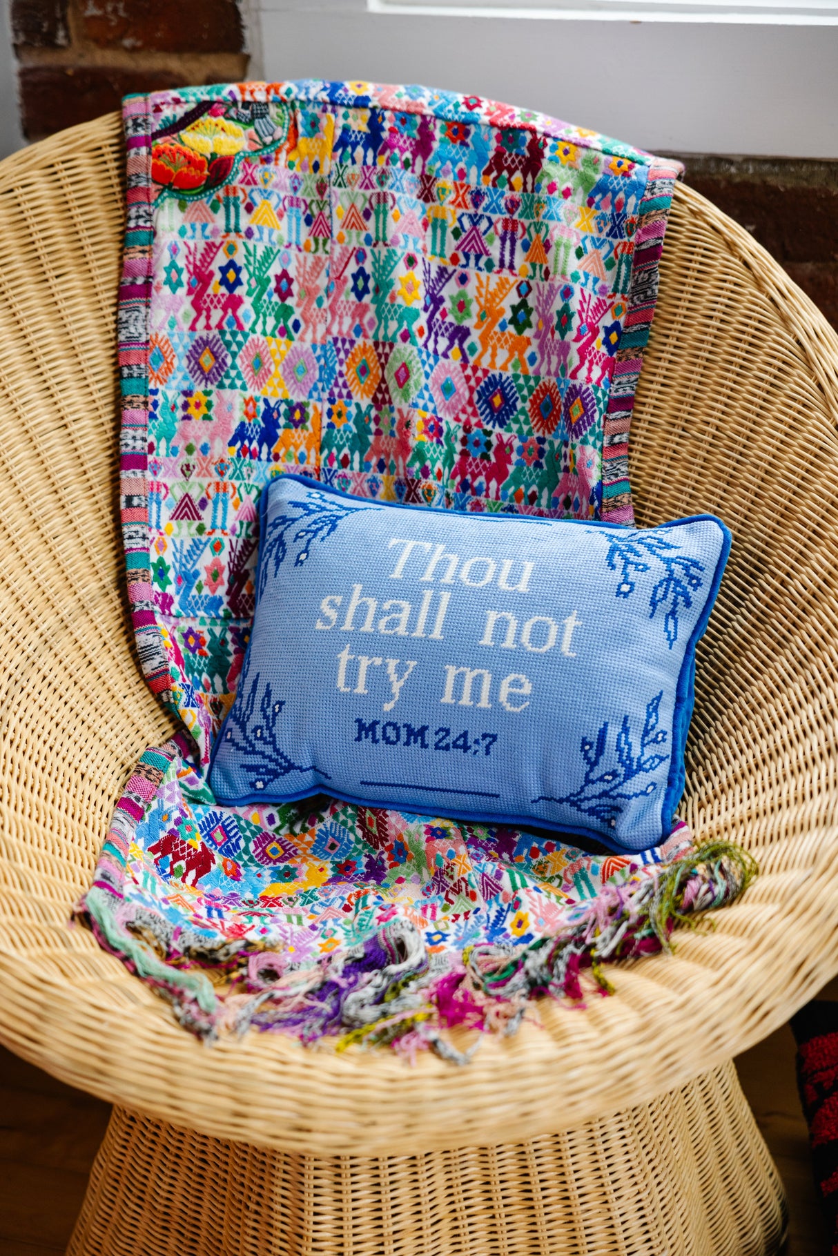 Try Me Needlepoint Pillow from Furbish Studio