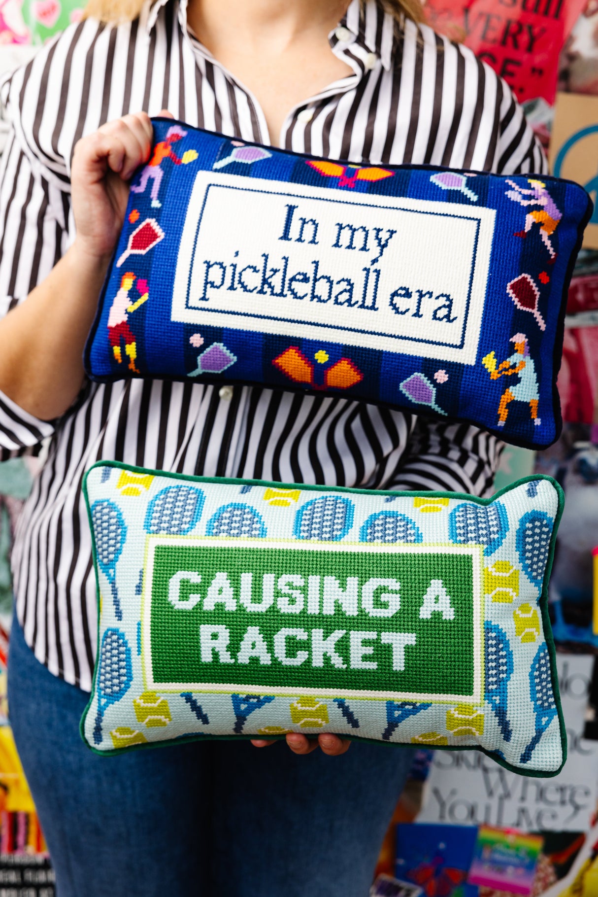 Pickleball Era Needlepoint Pillow from Furbish Studio