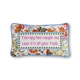 Therapy Needlepoint Pillow from Furbish Studio