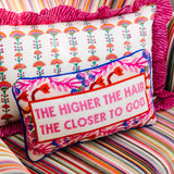 Higher The Hair Needlepoint Pillow from Furbish Studio
