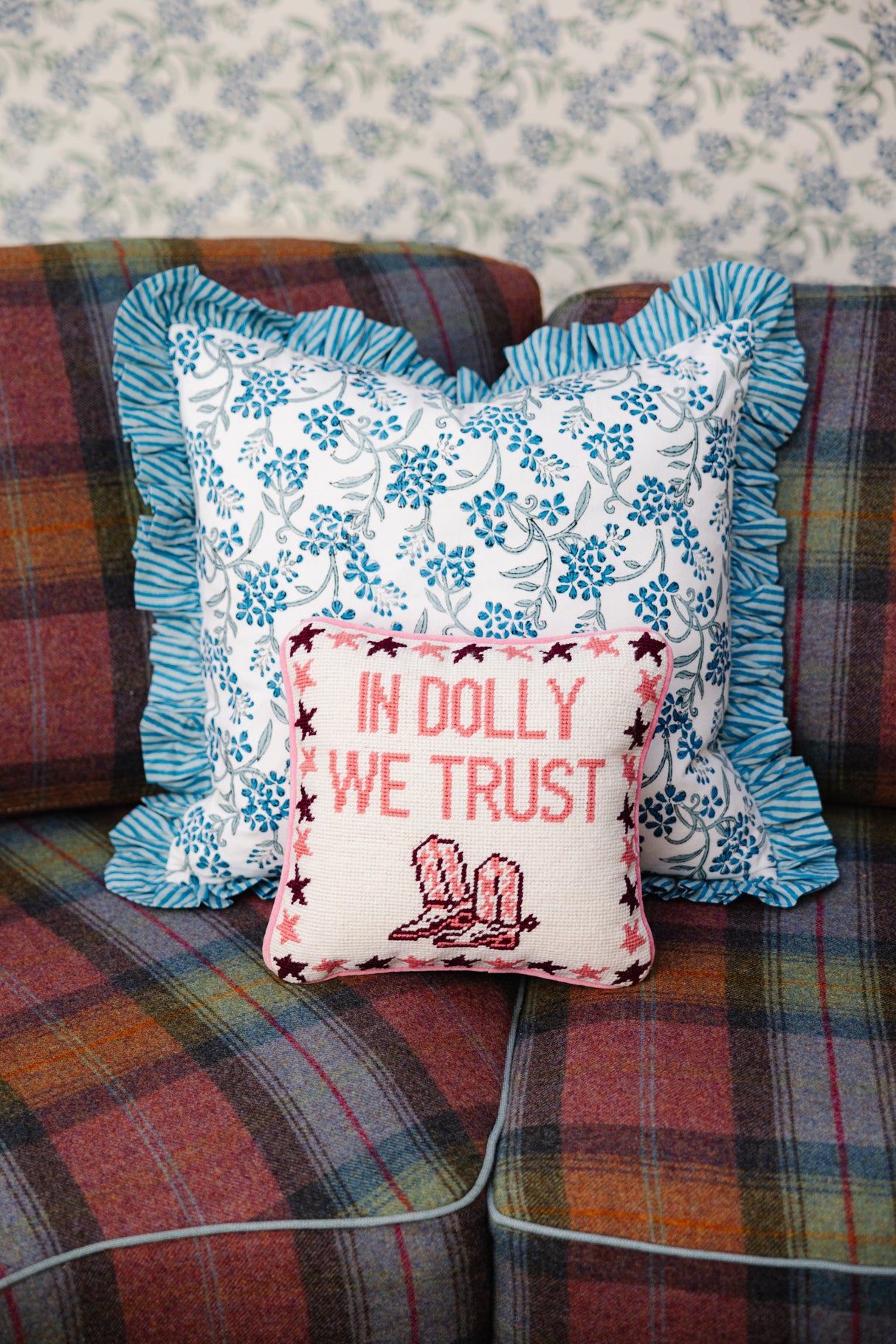 Trust Dolly Needlepoint Pillow from Furbish Studio