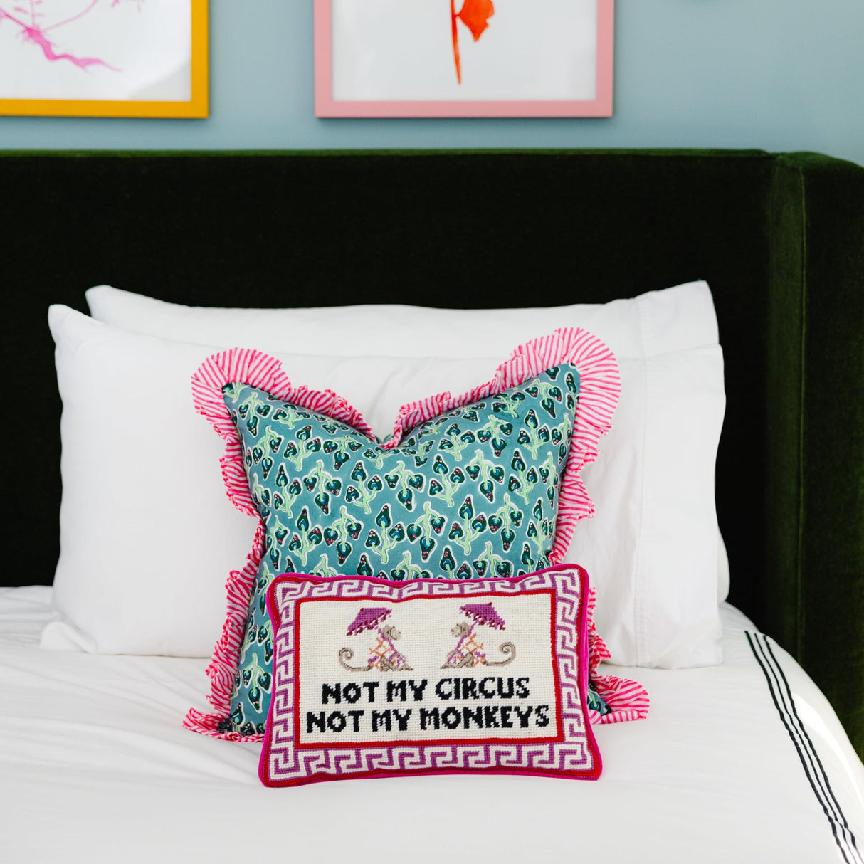 Not My Circus Needlepoint Pillow from Furbish Studio