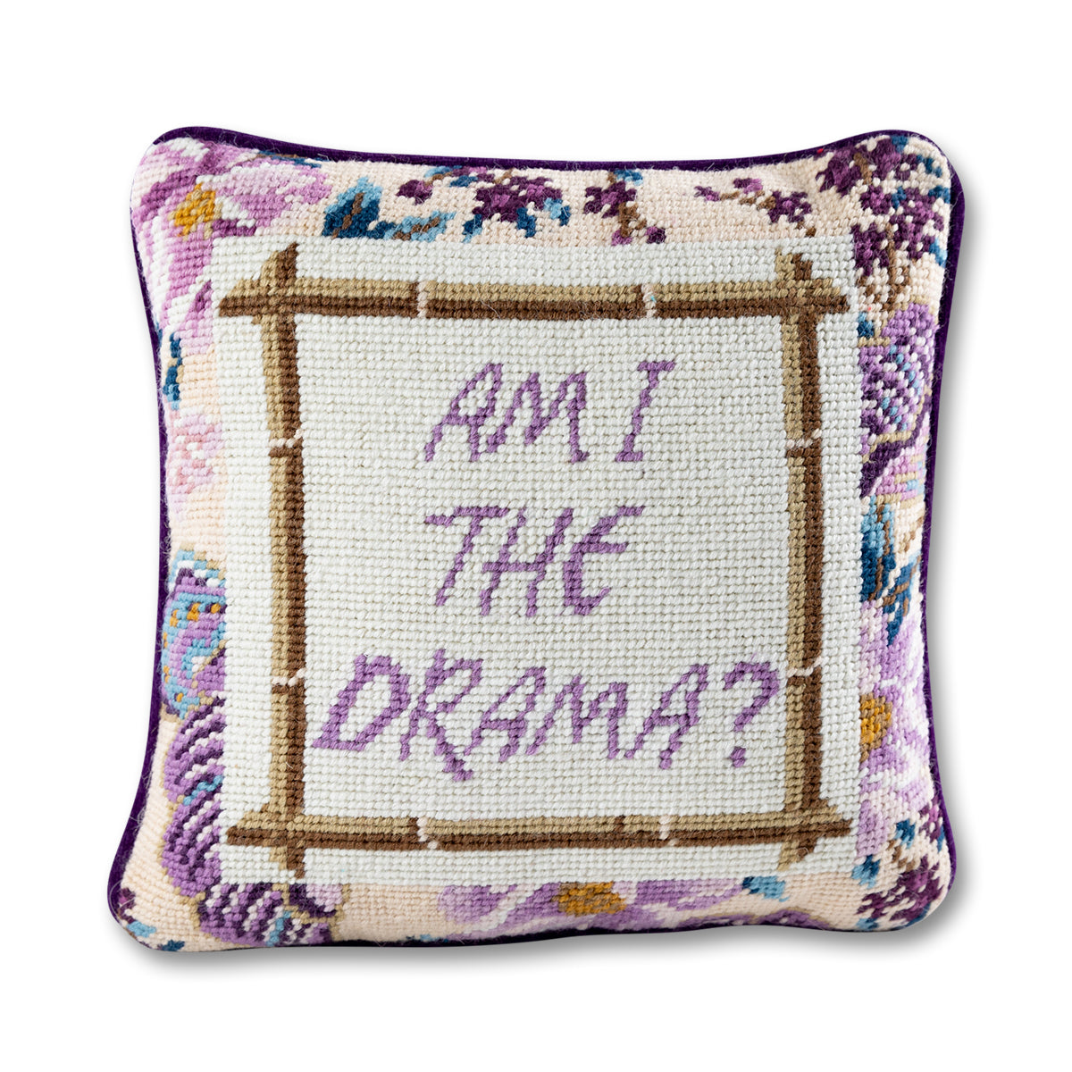 Drama Needlepoint Pillow from Furbish Studio
