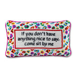 Come Sit By Me Needlepoint Pillow from Furbish Studio