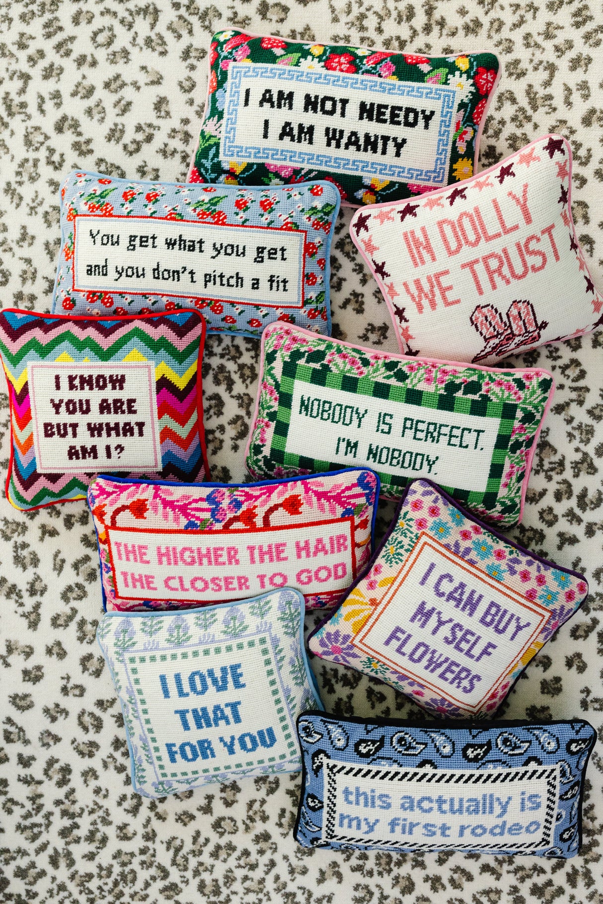 Not Needy Needlepoint Pillow from Furbish Studio