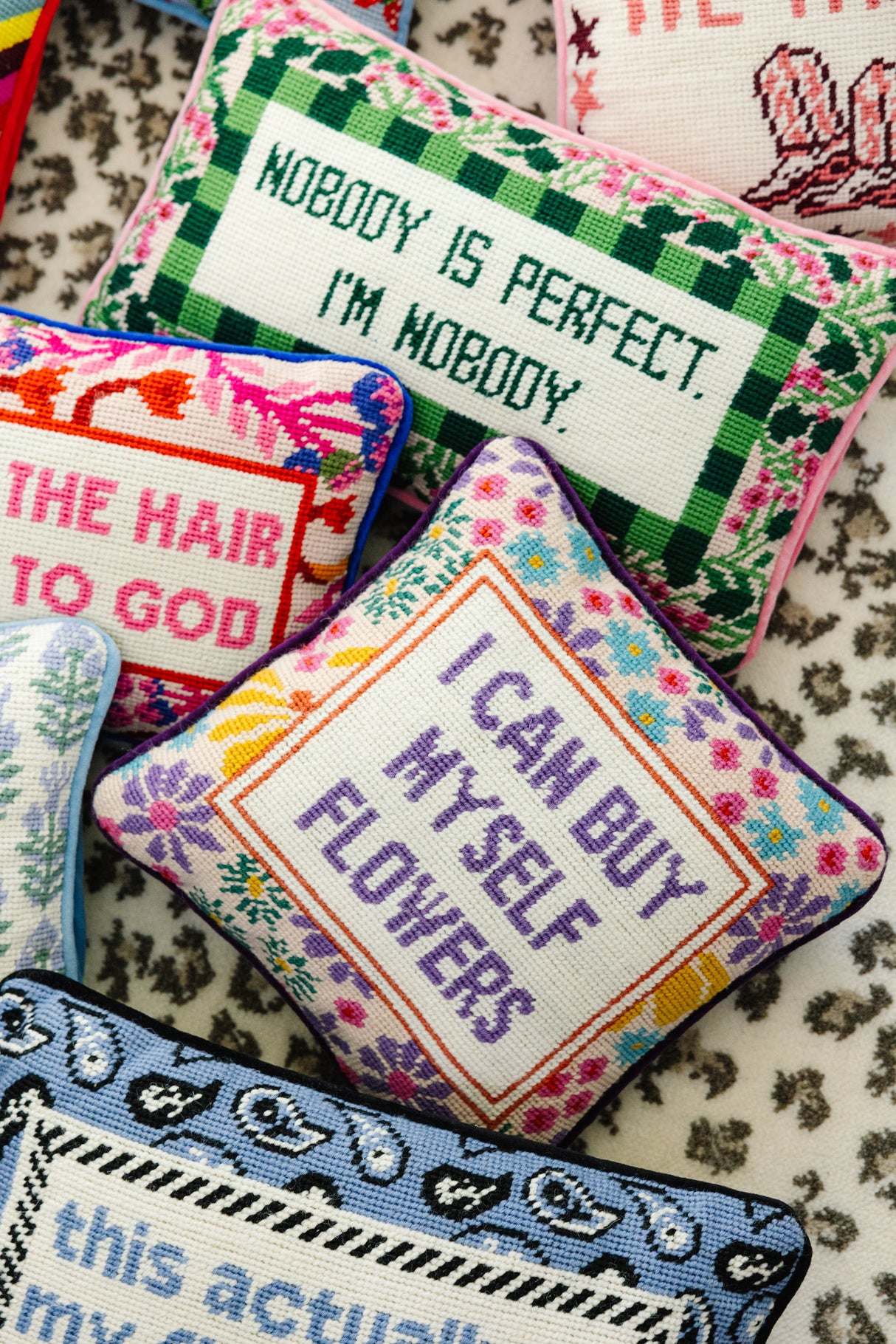 Flowers Needlepoint Pillow from Furbish Studio