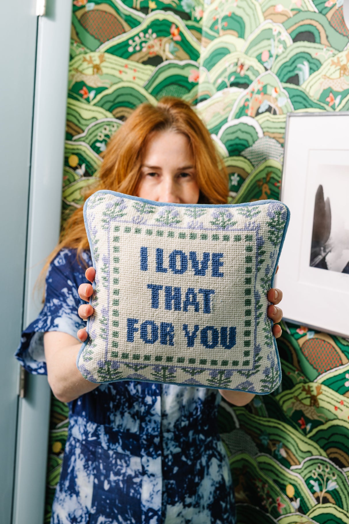 Love That for You Needlepoint Pillow from Furbish Studio