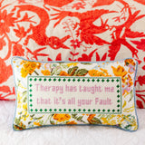 Therapy Needlepoint Pillow from Furbish Studio