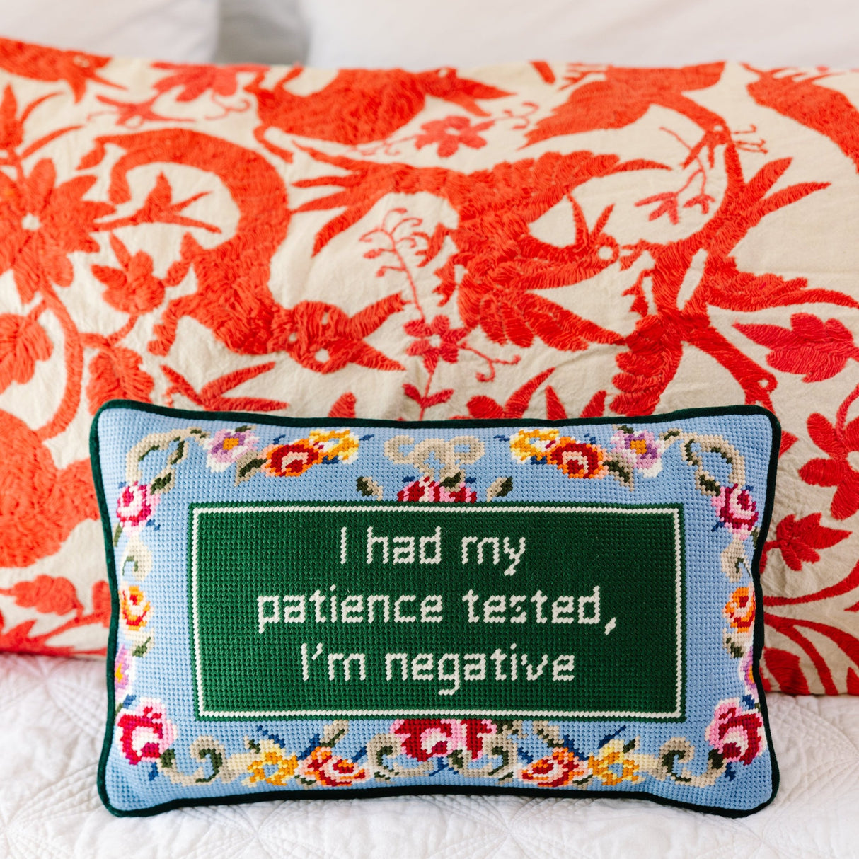 Patience Needlepoint Pillow from Furbish Studio