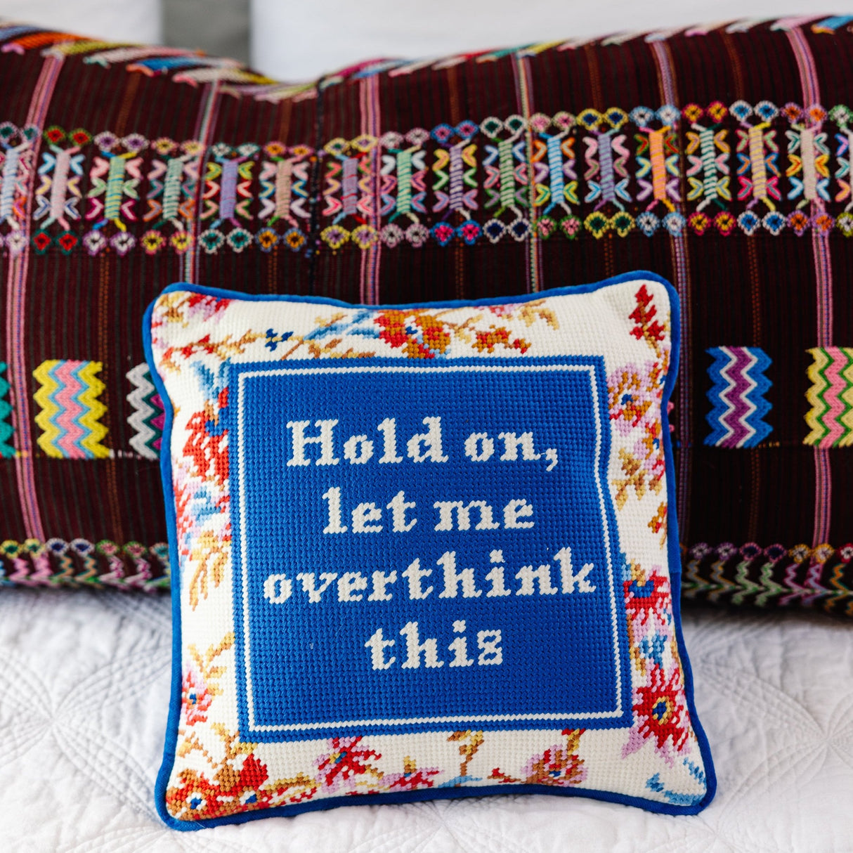Overthink Needlepoint Pillow from Furbish Studio