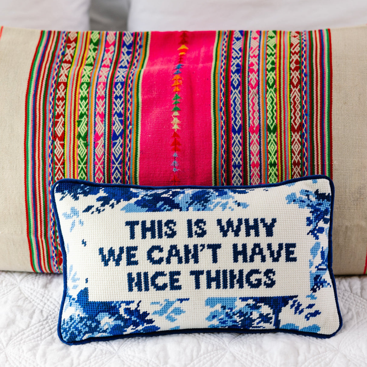 Nice Things Needlepoint Pillow from Furbish Studio