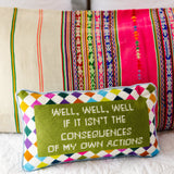 Well Well Well Needlepoint Pillow from Furbish Studio