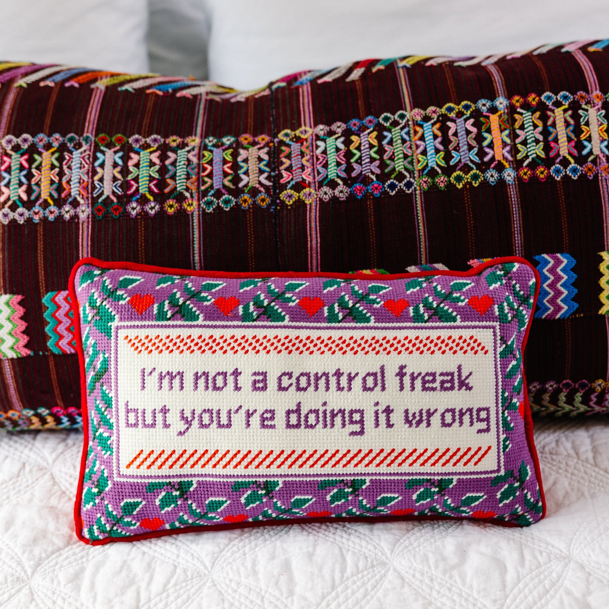Control Freak Needlepoint Pillow from Furbish Studio