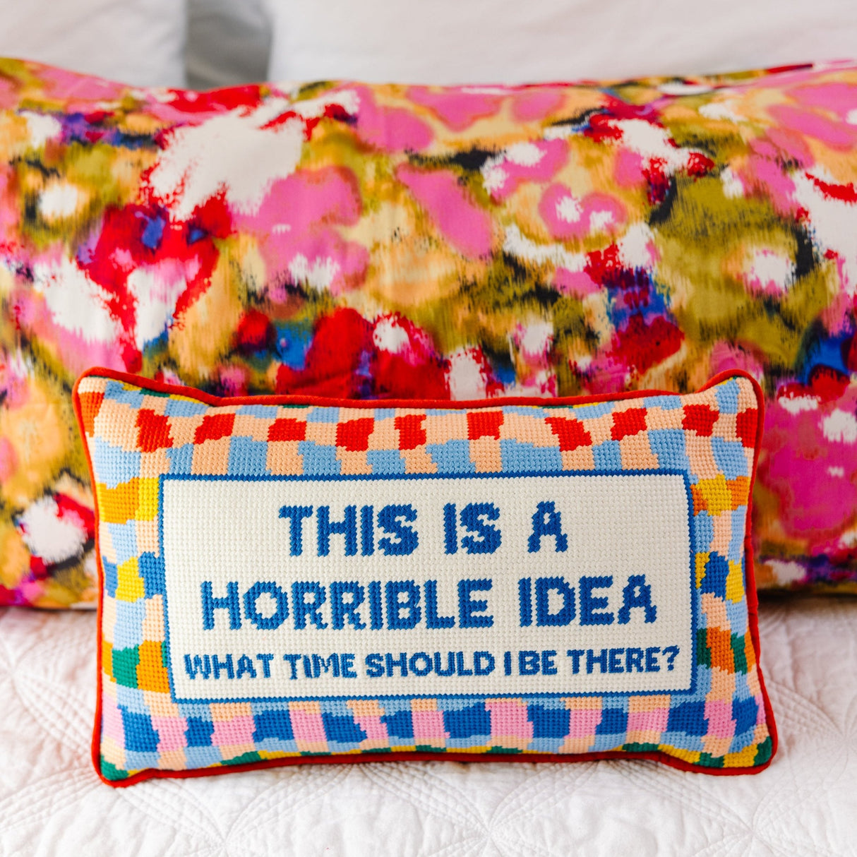 Horrible Idea Needlepoint Pillow from Furbish Studio