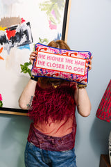 Higher The Hair Needlepoint Pillow from Furbish Studio