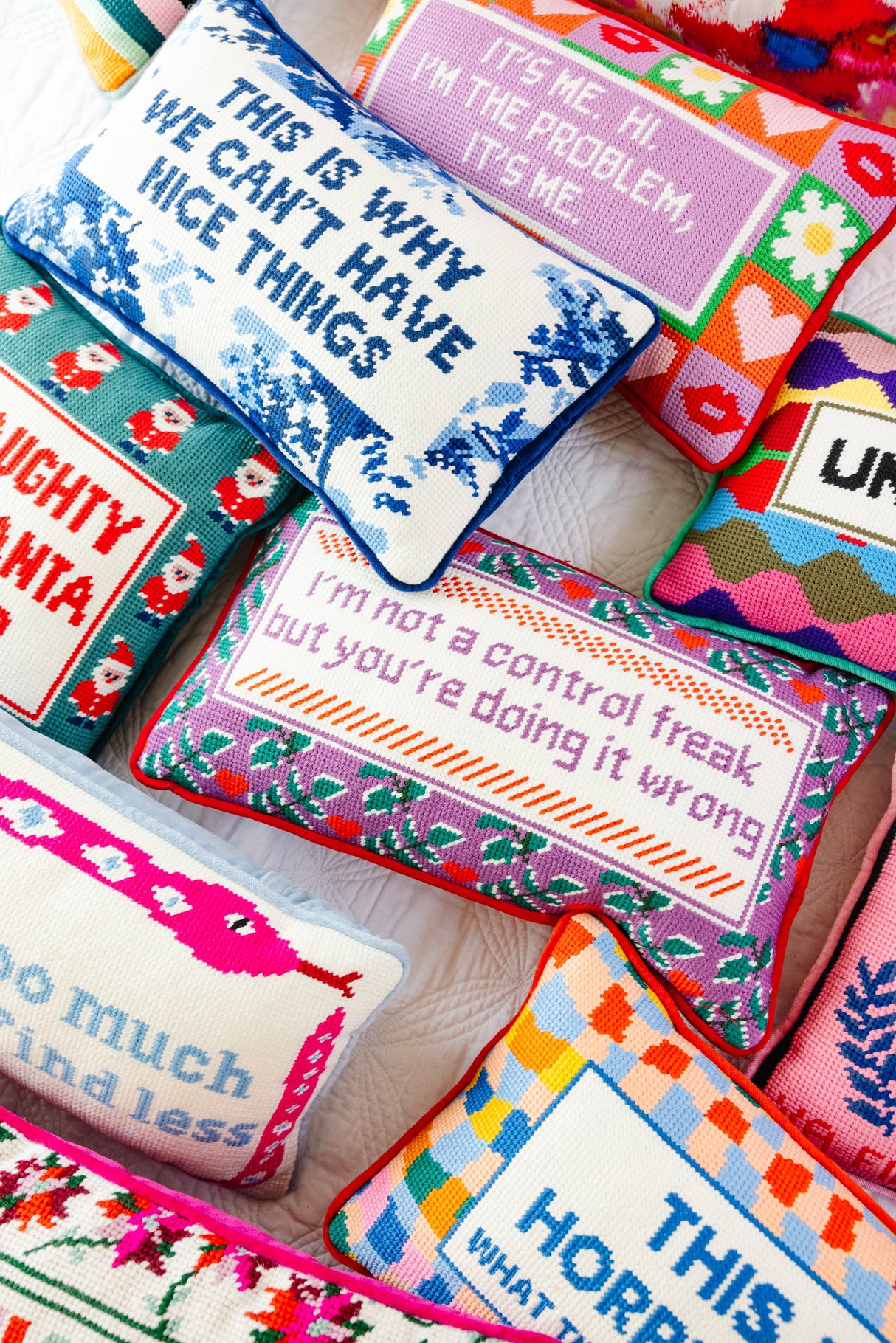 Control Freak Needlepoint Pillow from Furbish Studio