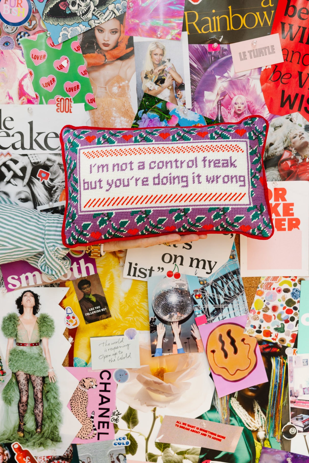 Control Freak Needlepoint Pillow from Furbish Studio
