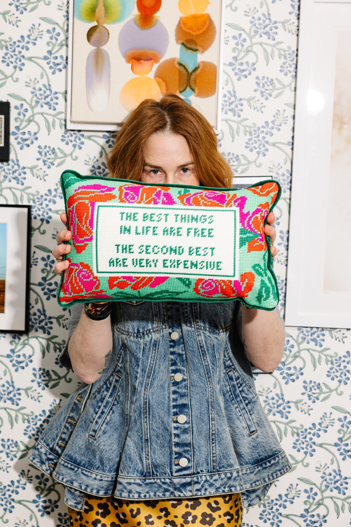 Expensive Needlepoint Pillow from Furbish Studio