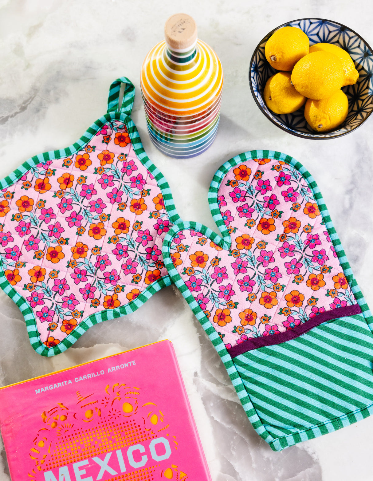 Light Pink Pot Holder & Oven Mitt from Furbish Studio