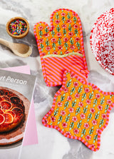 Red Pot Holder & Oven Mitt from Furbish Studio