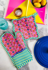 Pink Pot Holder & Oven Mitt from Furbish Studio