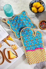 Blue Pot Holder & Oven Mitt from Furbish Studio