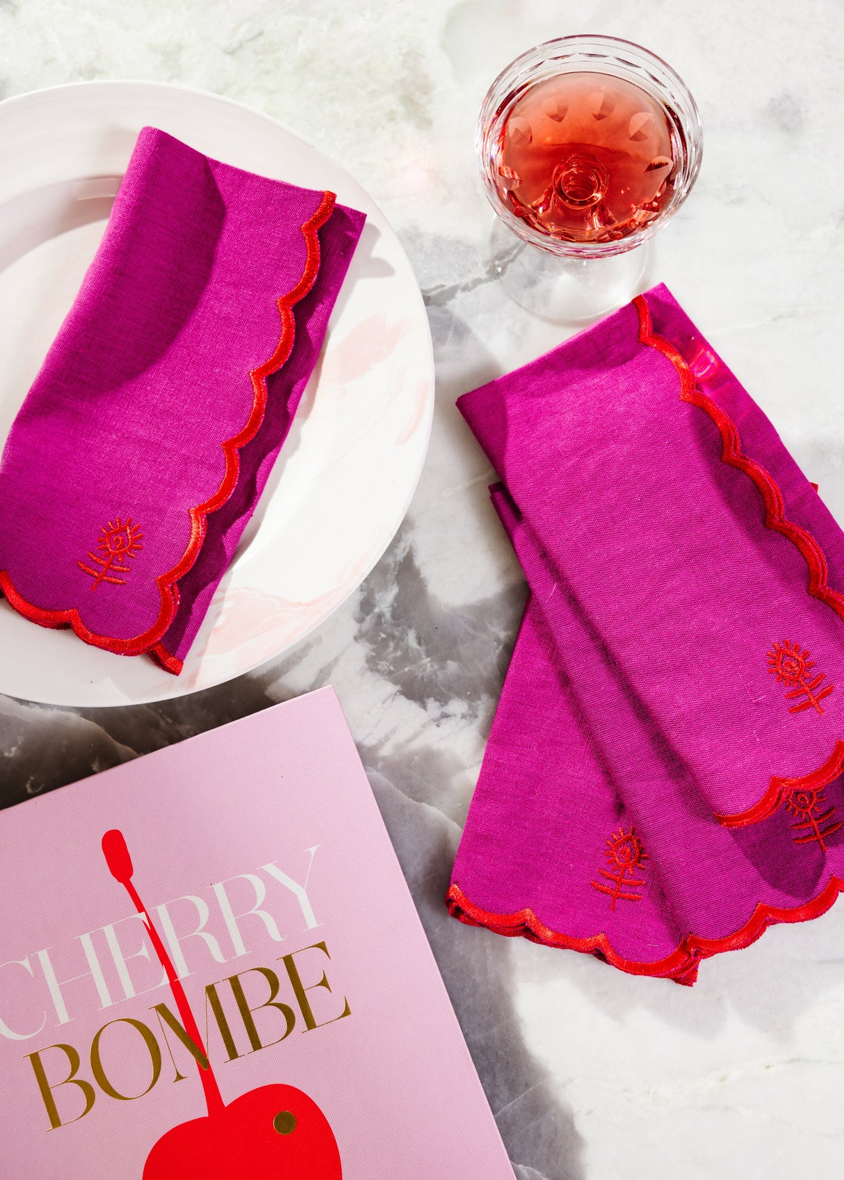 Icon Linen Napkins S/4 - Plum + Cherry from Furbish Studio