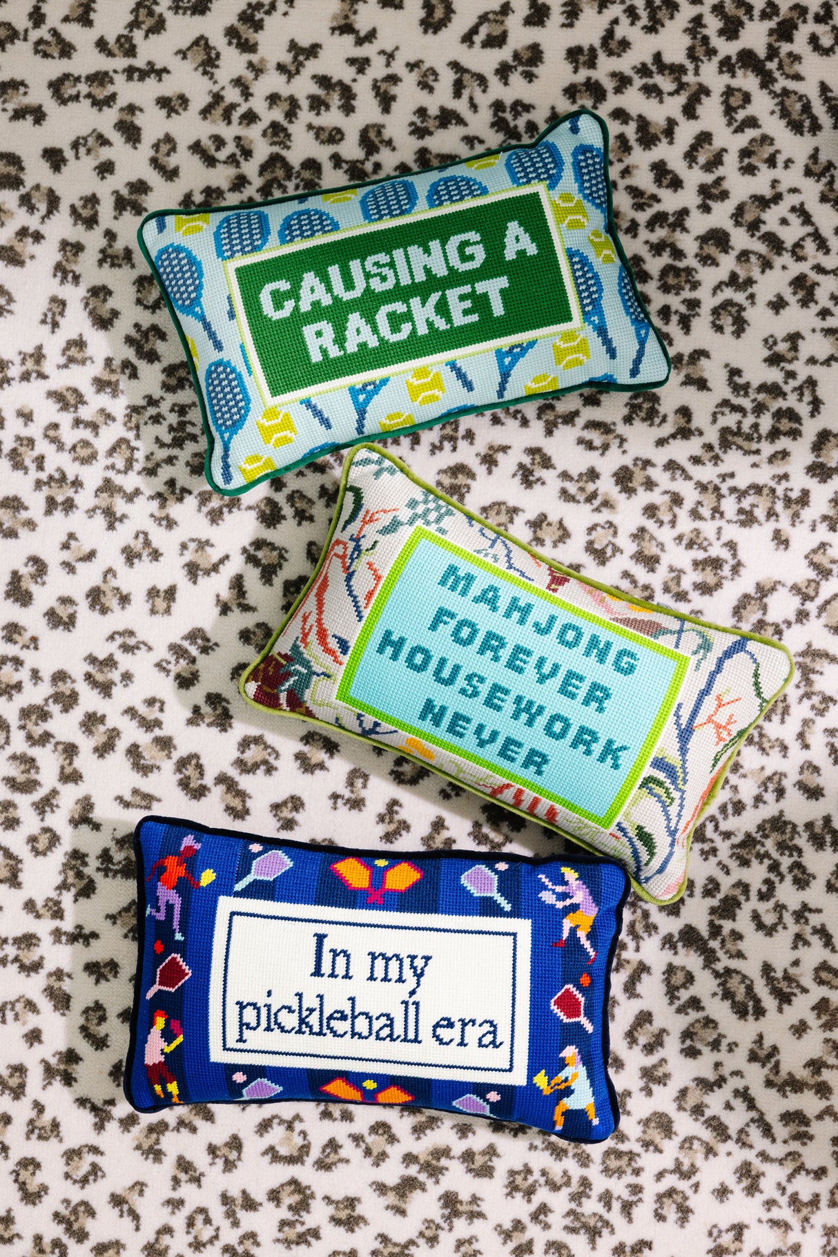 Mahjong Needlepoint Pillow from Furbish Studio