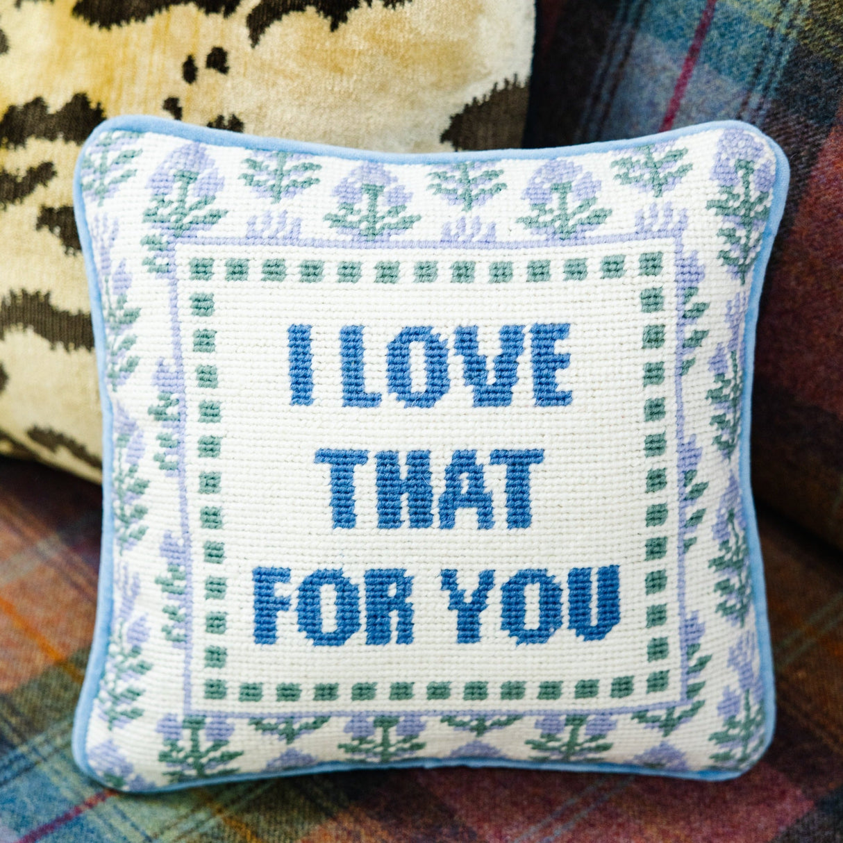 Love That for You Needlepoint Pillow from Furbish Studio