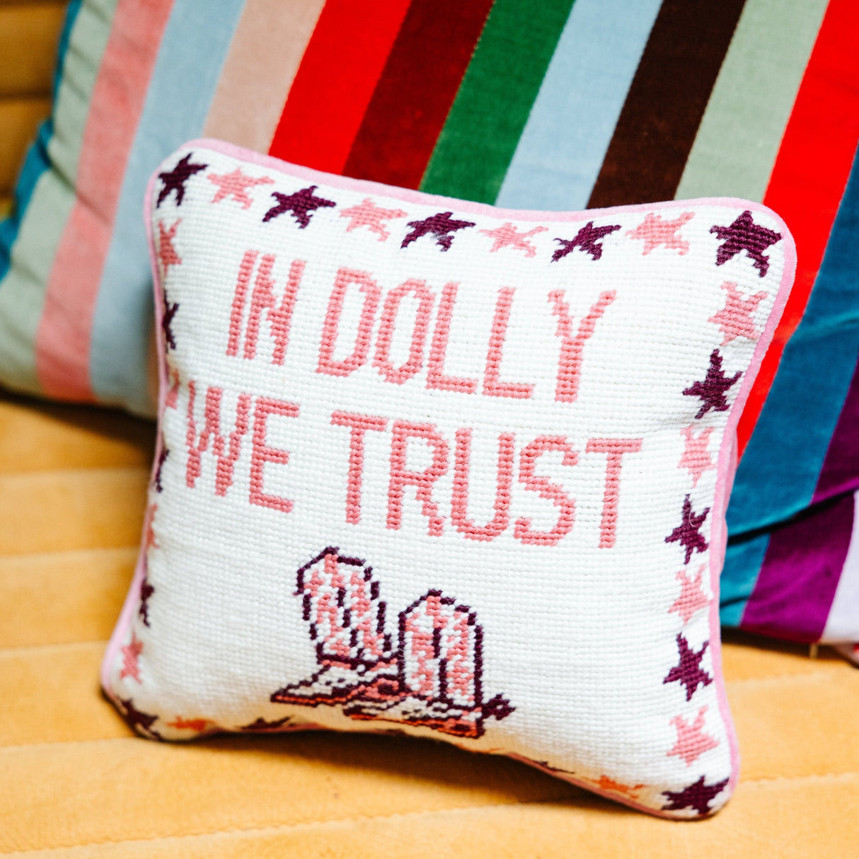 Trust Dolly Needlepoint Pillow from Furbish Studio