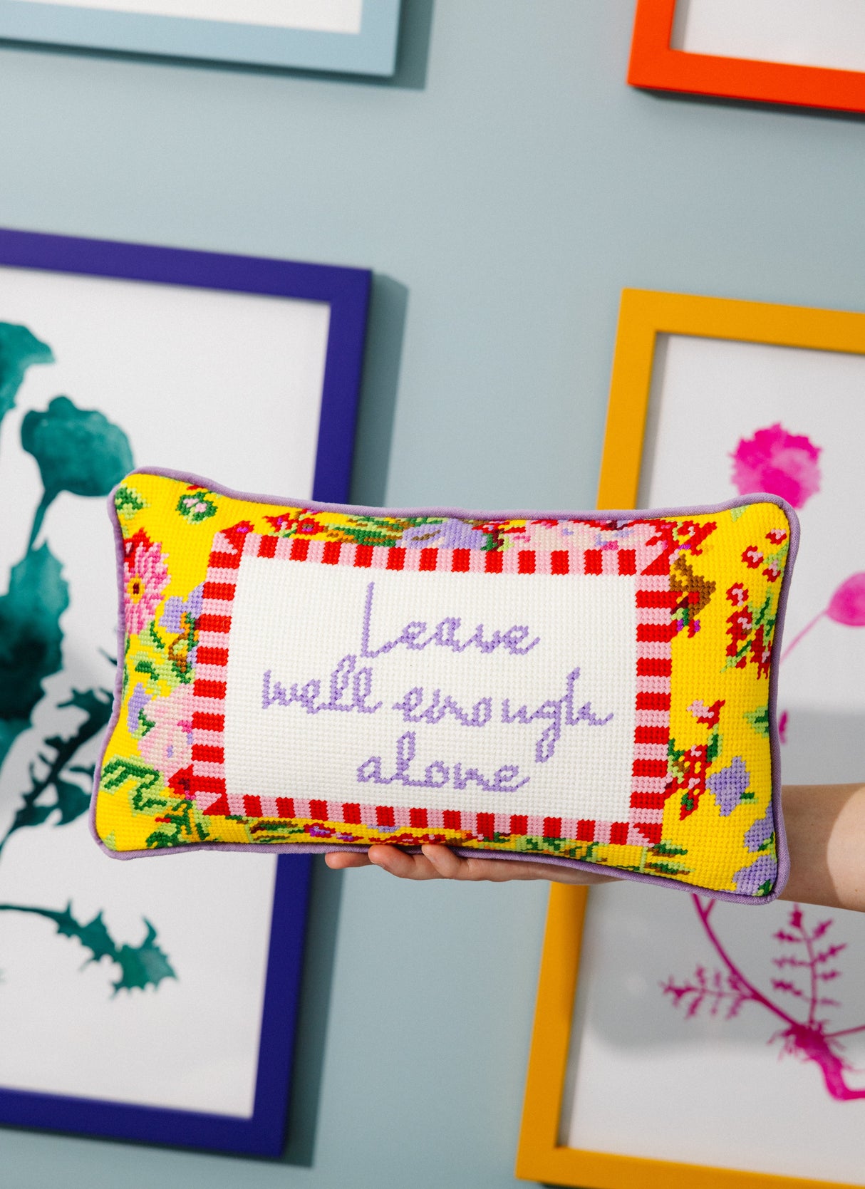 Well Enough Needlepoint Pillow from Furbish Studio