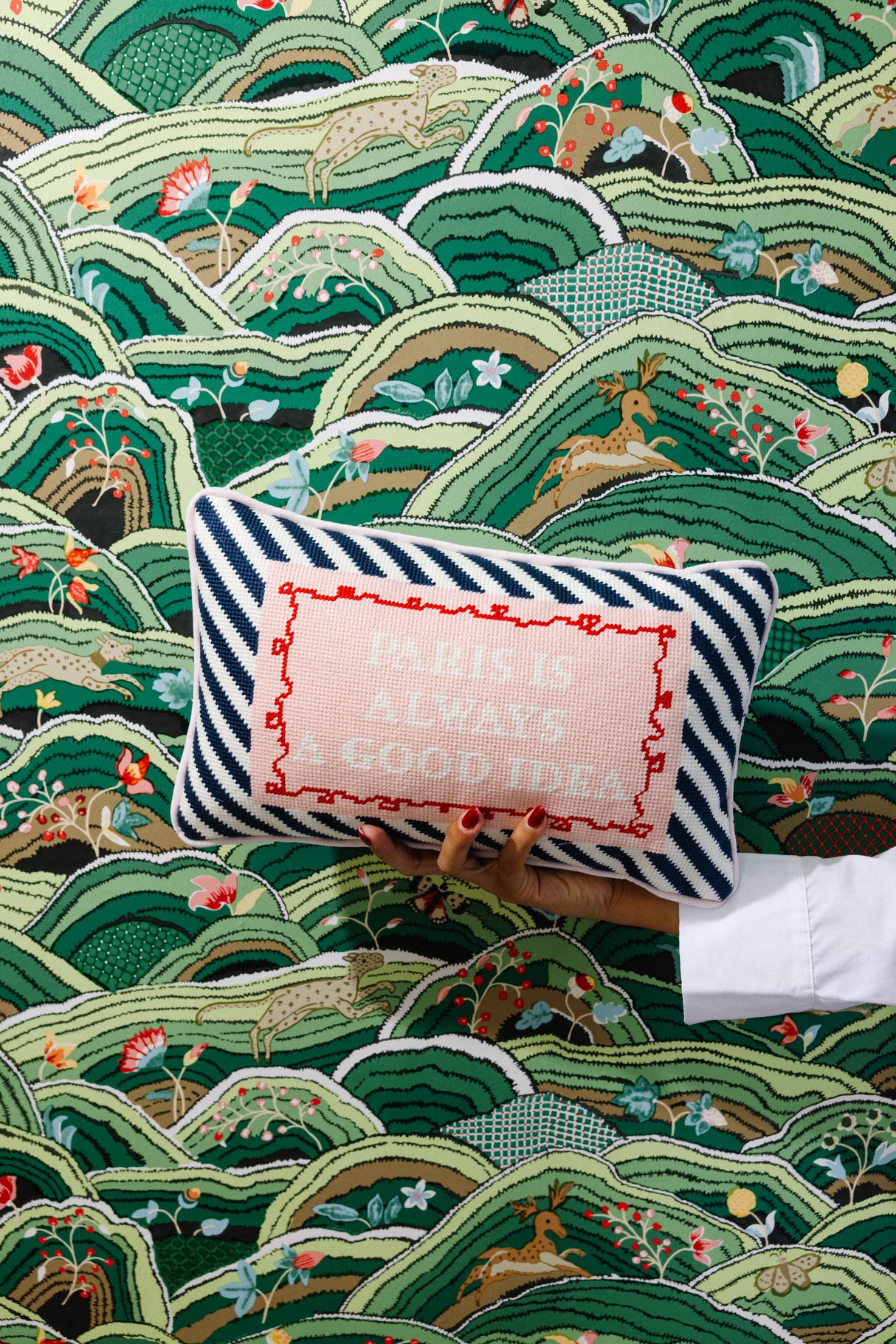 Paris Needlepoint Pillow from Furbish Studio